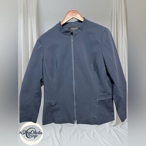 Lafayette 148 New York Navy Blue Zip Up Jacket Size 14 Women’s coat